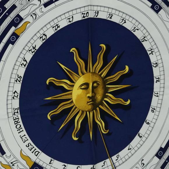 HERMES Carre 90 dies et hore Scarf Silk Blue Auth tb932 - Picture 6 of 13